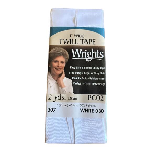 Wrights Twill Tape 1” & 3/4” Wide Black White 2yds Each Lot of 3 NEW Vintage - Picture 4 of 5